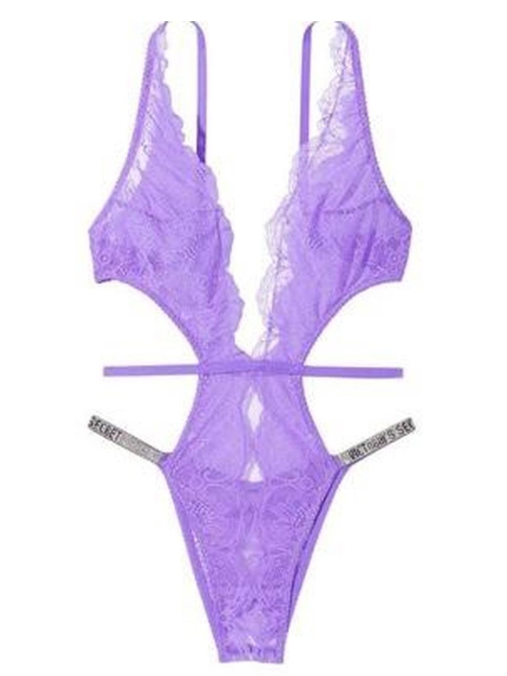 Victoria's Secret Lavender Lace Cutout Teddy Bodysuit